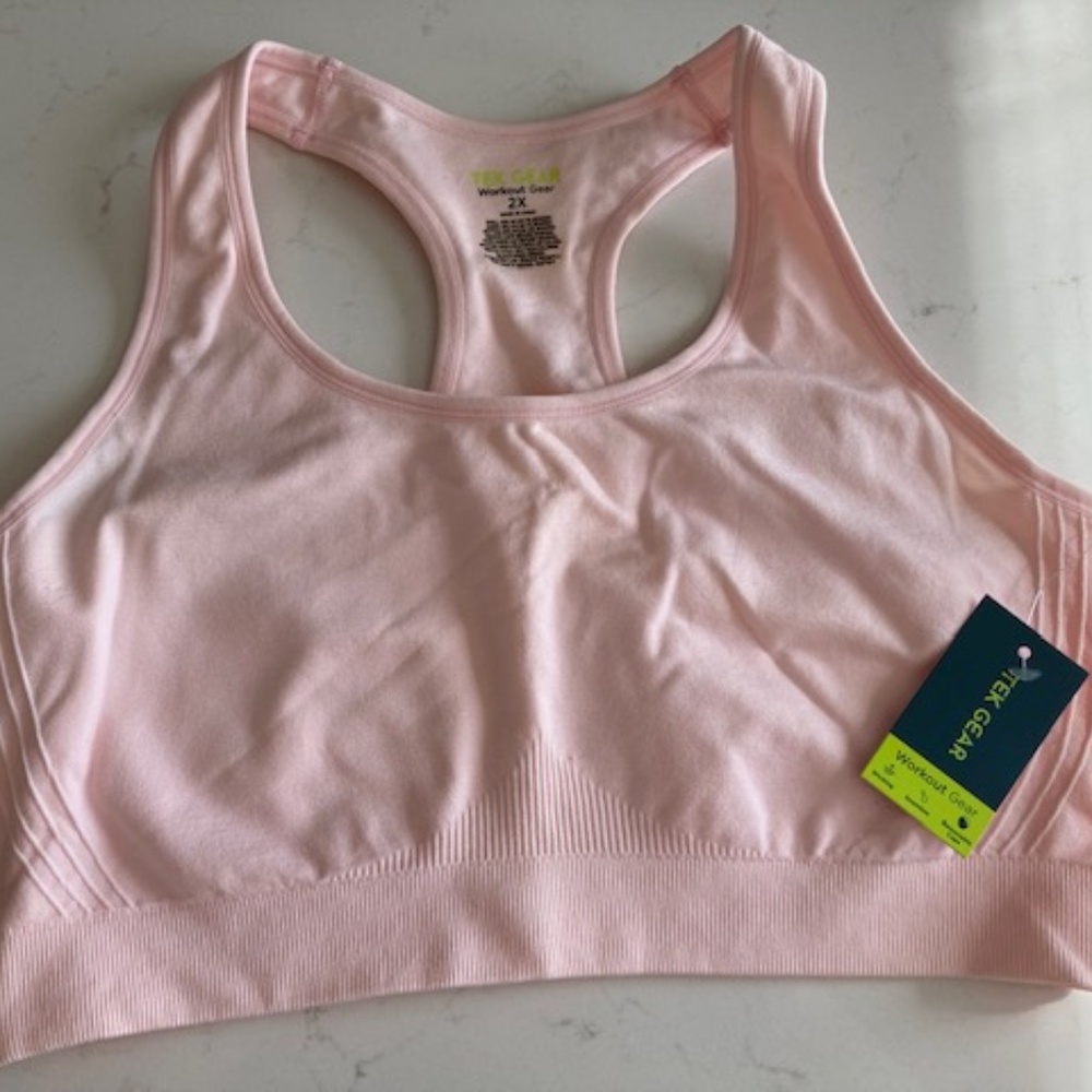 NWT Tek Gear Pink Sports Bra Size 2X